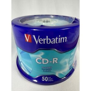 Verbatim CD-R 50 Pack Spindle 700MB 80Min‎ 52x Recordable Discs Blue Tech Retro